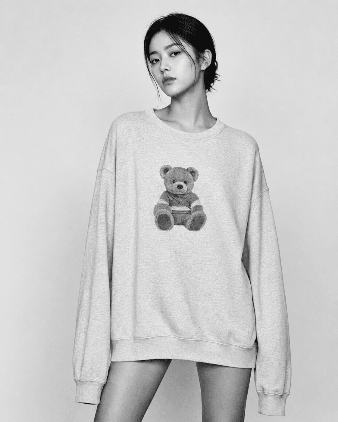 Knitwear e-commerce shot in black and white